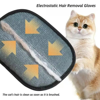 Electrostatic Pet Hair Remover Gloves - Dual-Sided Brush for Effective Hair Removal on Couches, Carpets, and Car Seats - Portable Grooming Tool for Home Cleaning (2-Pack)