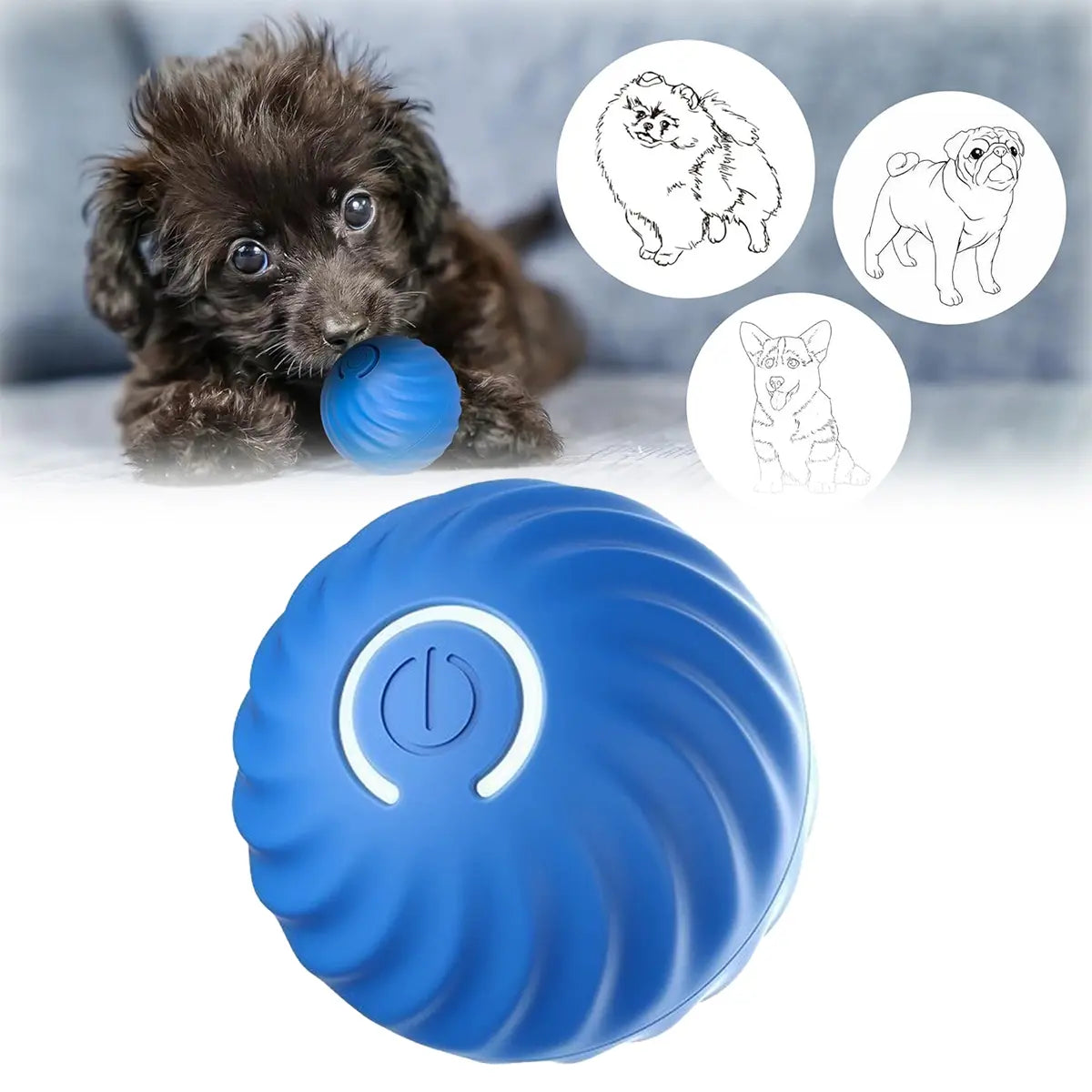 Interactive Dog Toys with Motion Activated, Squeaky Dog Toy Active Rolling Ball, Ball for Daily Training,Used for Small Dogs and Cats , Pet Accessories, Cute Pet Toys(2.95*2.95*4.33Inch)