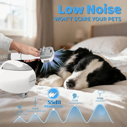 Pawimood Professional 5-in-1 Pet Grooming Vacuum with 13000PA Suction Power, 2L Dust Cup, and Hair Removal Tool for Shedding and Home Cleaning
