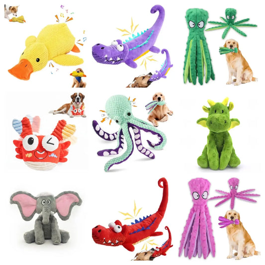 Squeaky Dog Toys for Large Dogs: Plush Dog Toys with Soft Fabric - Pet Toys for Small, Medium, and Large Dogs - Puppy Toys to Keep Them Busy Squeaky Dog Toys Interactive Dog Toys Toys for Dogs-Mrwj