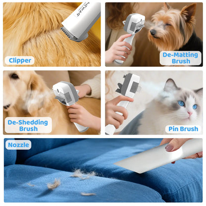 Pawimood Professional 5-in-1 Pet Grooming Vacuum with 13000PA Suction Power, 2L Dust Cup, and Hair Removal Tool for Shedding and Home Cleaning