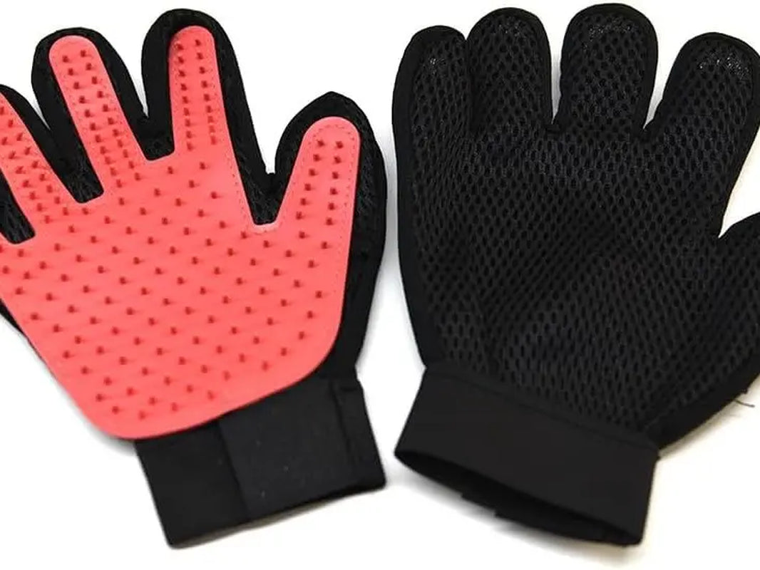 2-Pack Pet Grooming Gloves for Dogs and Cats - Deshedding Brush with Adjustable Wrist Straps (Blue & Pink)