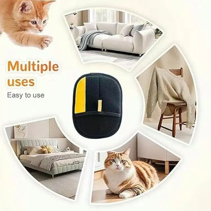 Electrostatic Pet Hair Remover Gloves - Dual-Sided Brush for Effective Hair Removal on Couches, Carpets, and Car Seats - Portable Grooming Tool for Home Cleaning (2-Pack)