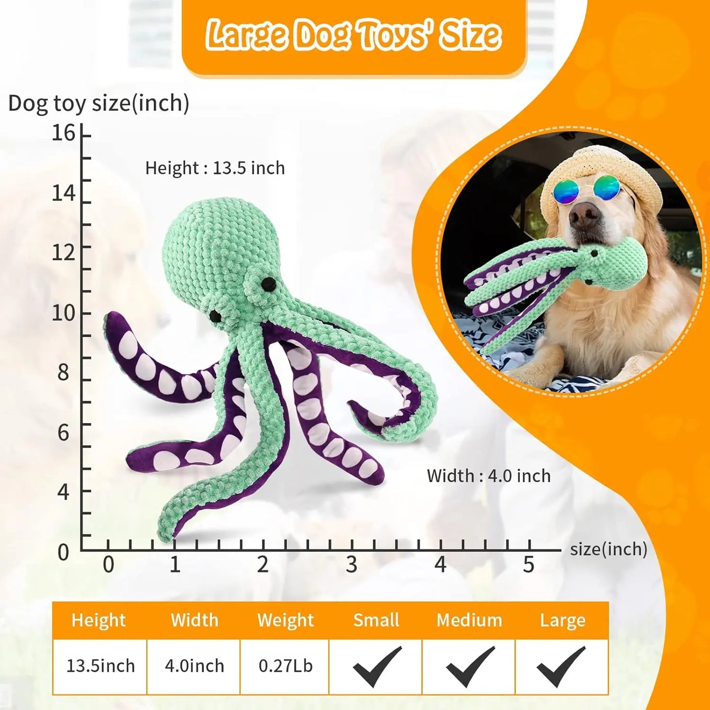 Squeaky Dog Toys for Large Dogs: Plush Dog Toys with Soft Fabric - Pet Toys for Small, Medium, and Large Dogs - Puppy Toys to Keep Them Busy Squeaky Dog Toys Interactive Dog Toys Toys for Dogs-Mrwj