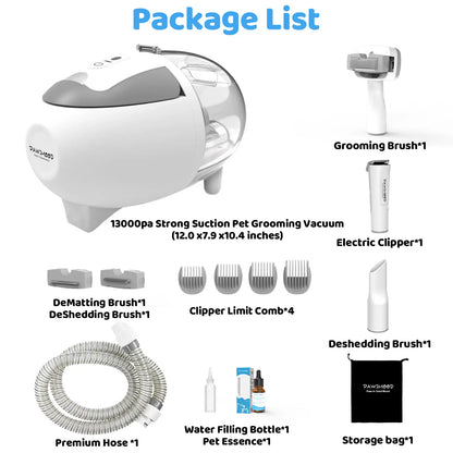Pawimood Professional 5-in-1 Pet Grooming Vacuum with 13000PA Suction Power, 2L Dust Cup, and Hair Removal Tool for Shedding and Home Cleaning