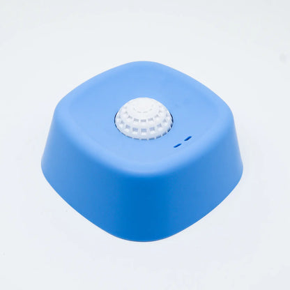 Slow Feeder Dog Bowls for Liquid Treats with Built-In Rolling Ball No Spill Bone Broth Bowl for All Dogs Safe Anti-Slip Silicone Design Back and Blue